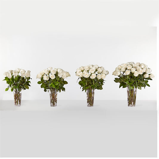 Long Stem White Rose Bouquet – Normandy Flower Shop, Inc., Muncie IN