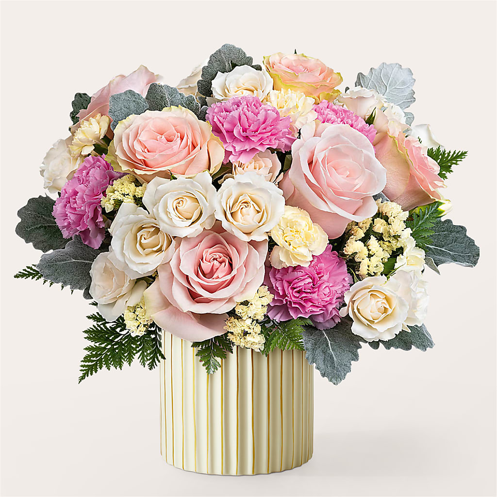 Blissful Moments Bouquet with Ivory Vase – Normandy Flower Shop, Inc., Muncie IN