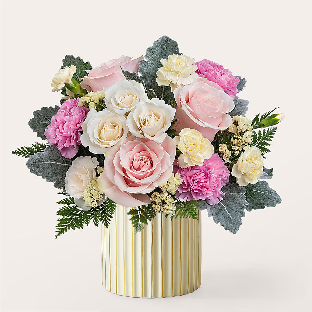 Blissful Moments Bouquet with Ivory Vase – Normandy Flower Shop, Inc., Muncie IN