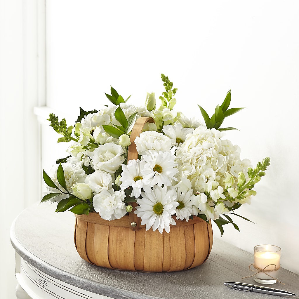 Pure Ivory Basket – Normandy Flower Shop, Inc., Muncie IN