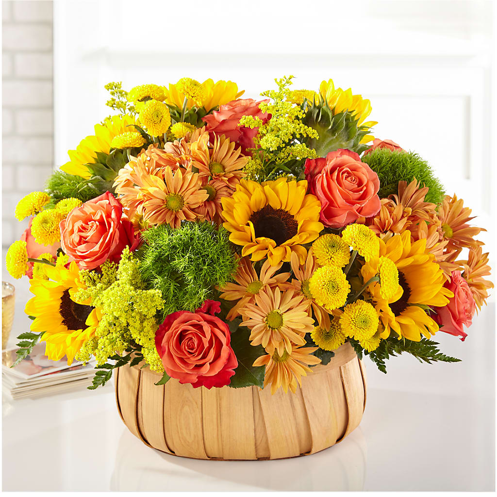 Harvest Sunflower Basket – Normandy Flower Shop, Inc., Muncie IN