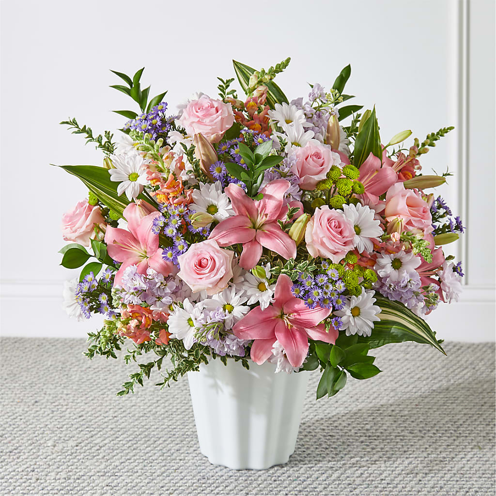 Abundant Compassion Floor Basket – Normandy Flower Shop, Inc., Muncie IN