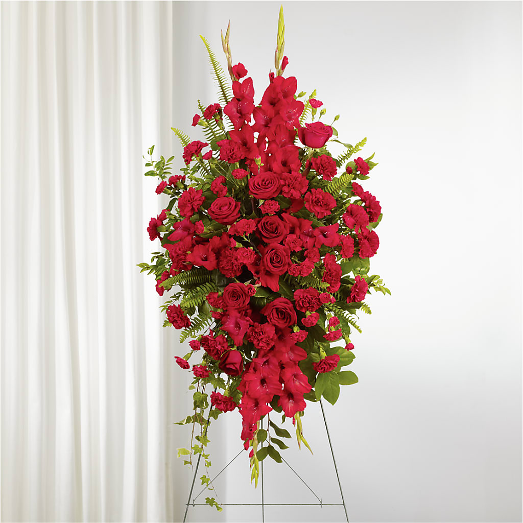From the Heart Standing Spray – Normandy Flower Shop, Inc., Muncie IN