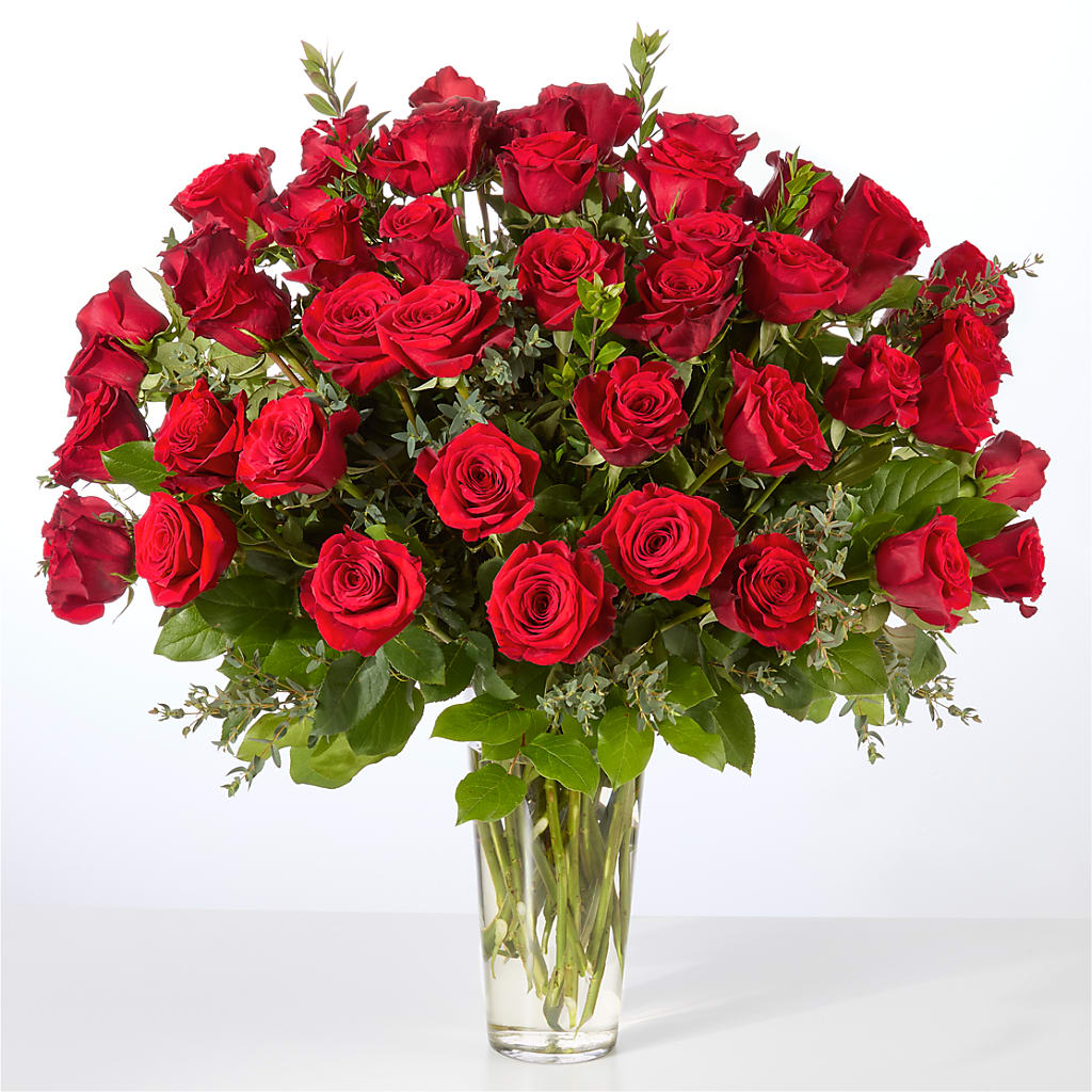 Forever Yours Fifty Stem Red Rose Bouquet – Normandy Flower Shop, Inc., Muncie IN