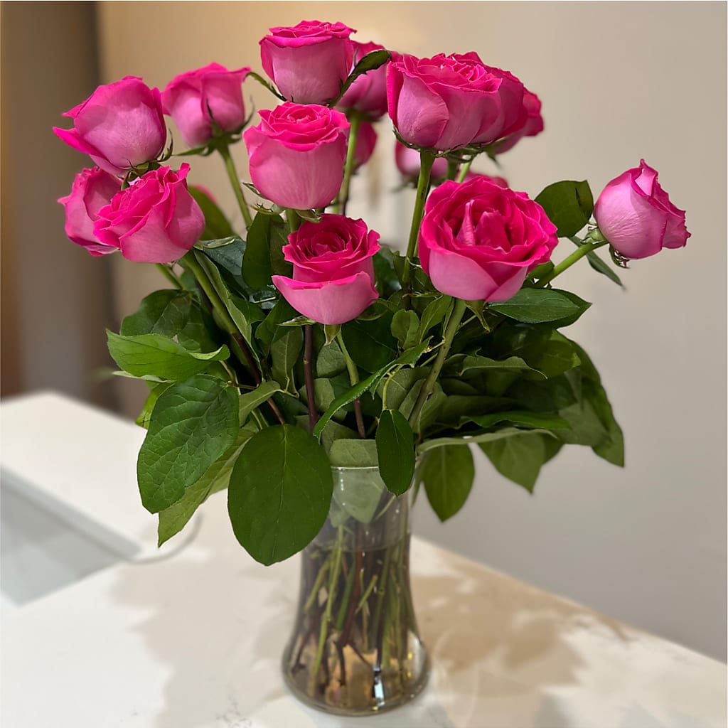 Long Stem Pink Rose Bouquet –  Normandy Flower Shop, Inc., Muncie IN