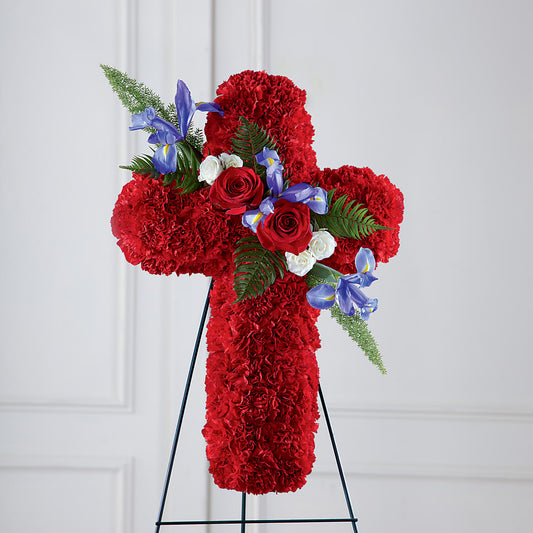 Faithful Hero Floral Cross –  Normandy Flower Shop, Inc., Muncie IN