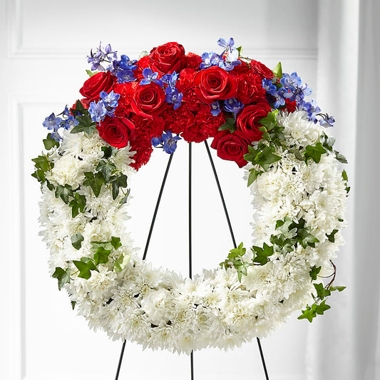 Patriotic Passion Wreath –  Normandy Flower Shop, Inc., Muncie IN