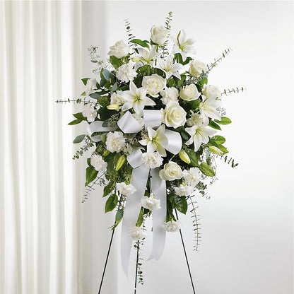 With Care Standing Spray –  Normandy Flower Shop, Inc., Muncie IN