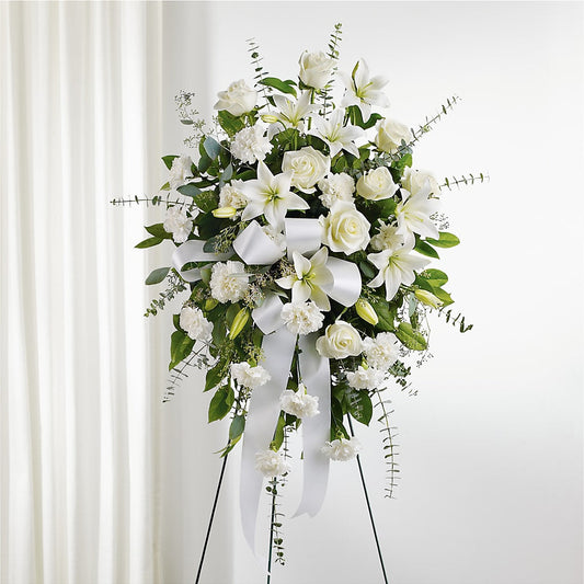 With Care Standing Spray –  Normandy Flower Shop, Inc., Muncie IN
