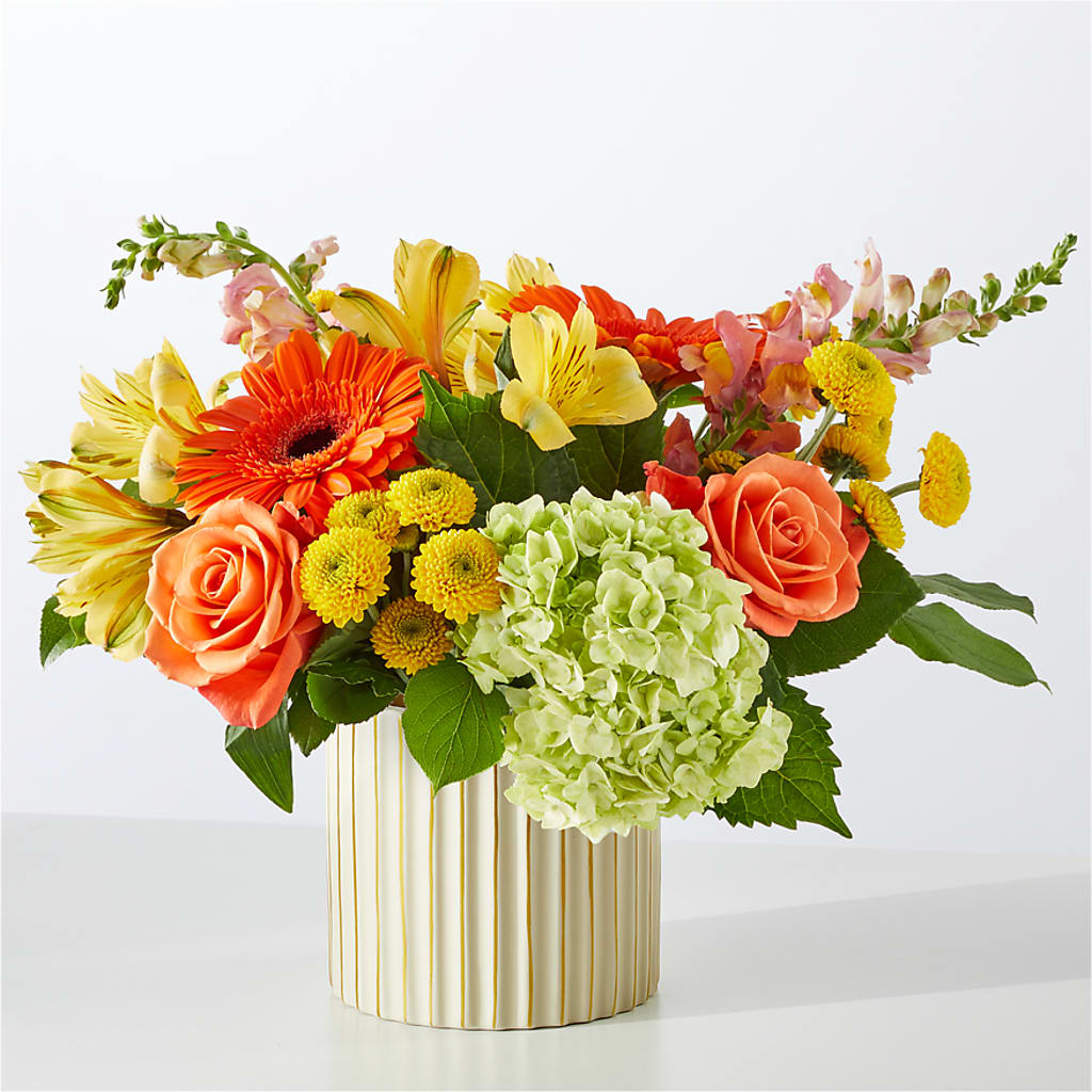 Autumn Sunshine Bouquet with Ivory Vase –  Normandy Flower Shop, Inc., Muncie IN