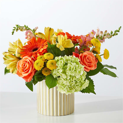 Autumn Sunshine Bouquet with Ivory Vase –  Normandy Flower Shop, Inc., Muncie IN