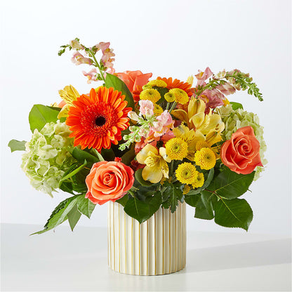 Autumn Sunshine Bouquet with Ivory Vase –  Normandy Flower Shop, Inc., Muncie IN