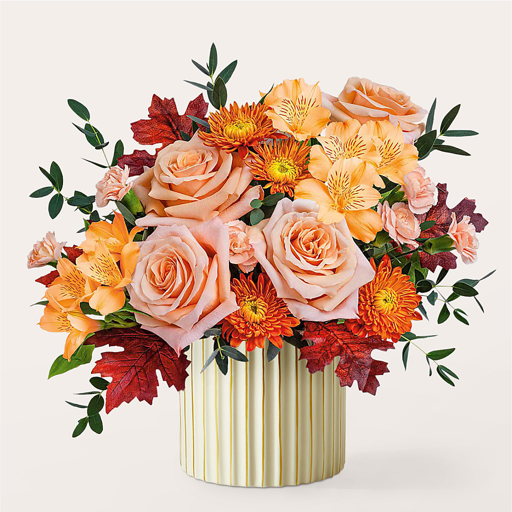 Spiced Latte Bouquet with Ivory Vase –  Normandy Flower Shop, Inc., Muncie IN