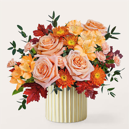 Spiced Latte Bouquet with Ivory Vase –  Normandy Flower Shop, Inc., Muncie IN