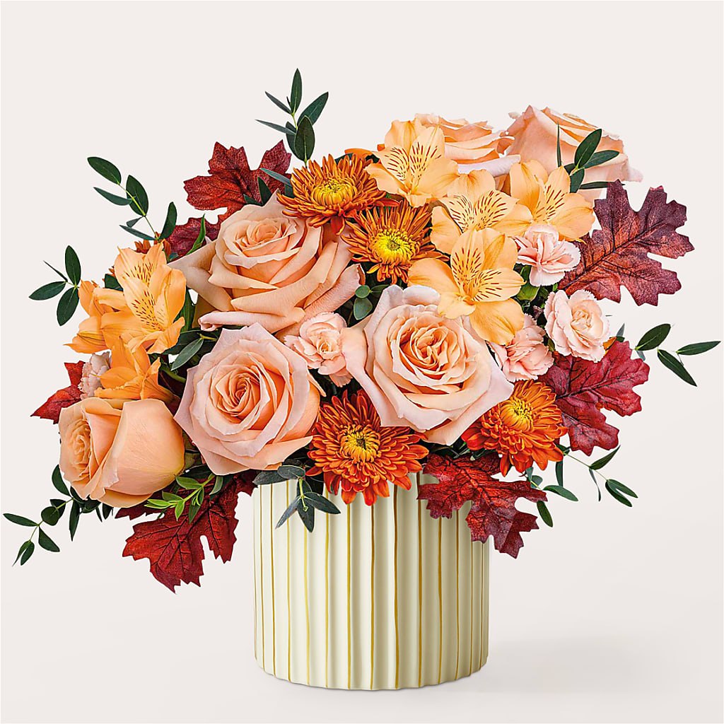 Spiced Latte Bouquet with Ivory Vase –  Normandy Flower Shop, Inc., Muncie IN