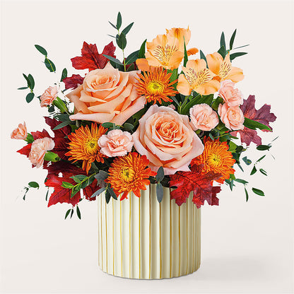 Spiced Latte Bouquet with Ivory Vase –  Normandy Flower Shop, Inc., Muncie IN