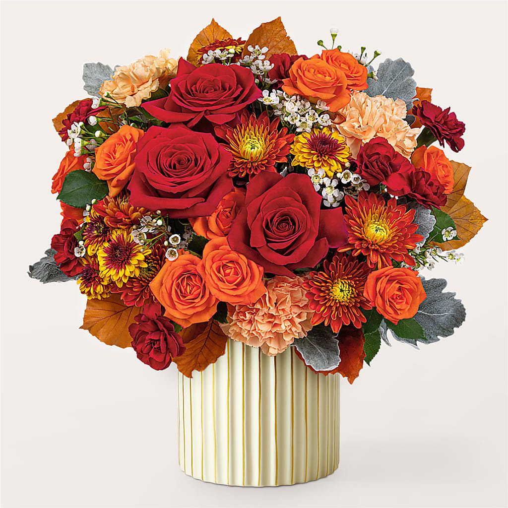 Merlot Bouquet with Ivory Vase –  Normandy Flower Shop, Inc., Muncie IN