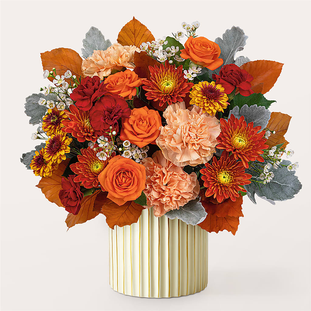 Merlot Bouquet with Ivory Vase –  Normandy Flower Shop, Inc., Muncie IN