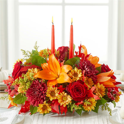 Autumn's Embrace Centerpiece –  Normandy Flower Shop, Inc., Muncie IN