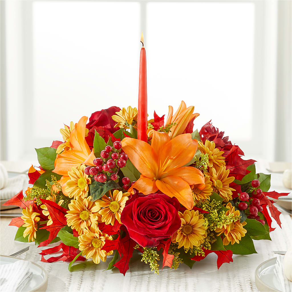 Autumn's Embrace Centerpiece –  Normandy Flower Shop, Inc., Muncie IN